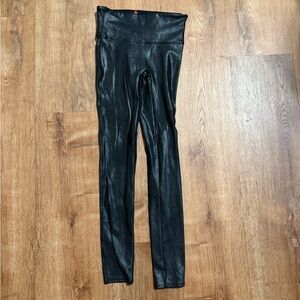SPANX Black Faux Leather Leggings